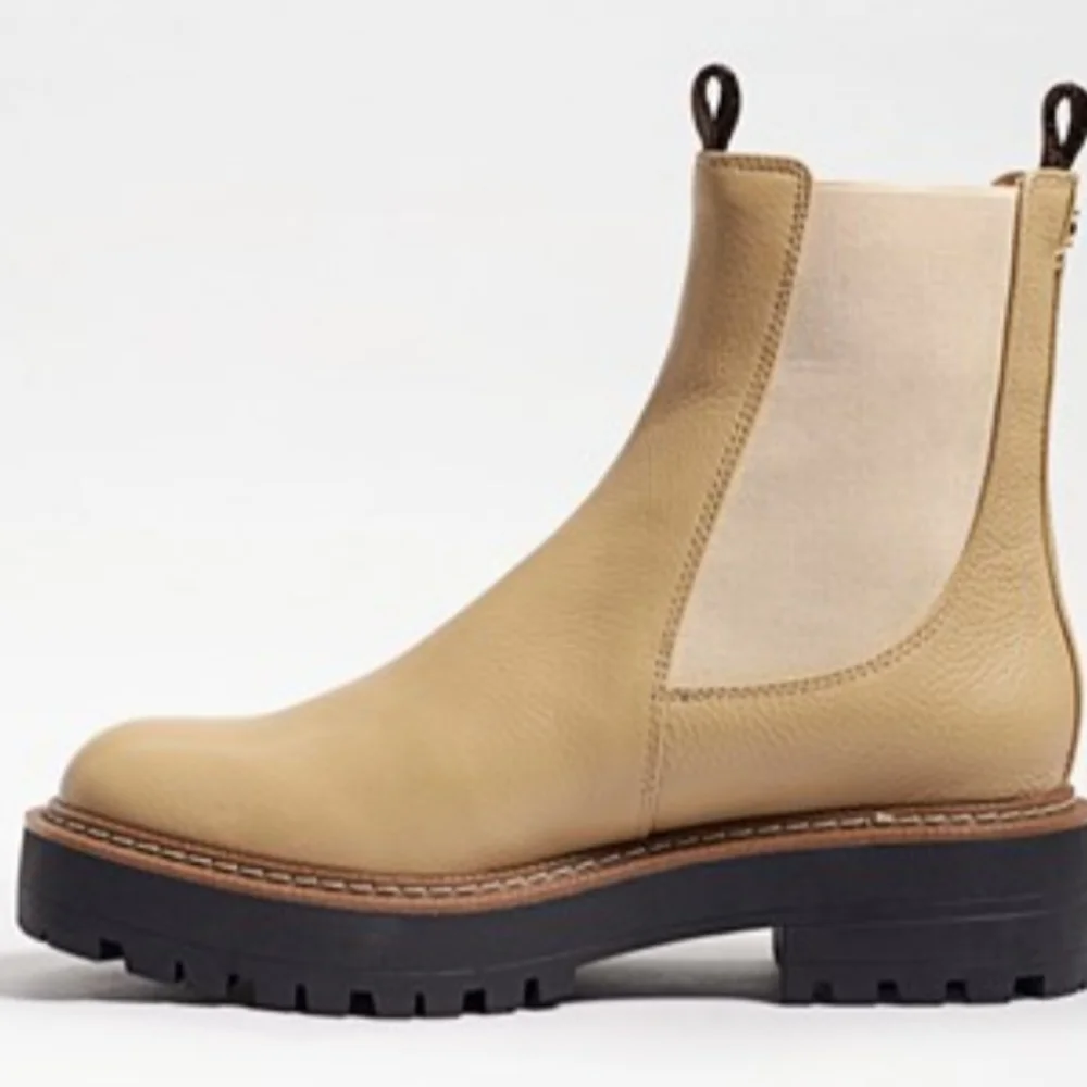 Sam Edelman Tan Chelsea Waterproof Lug Sole Boots Sz 9.5
